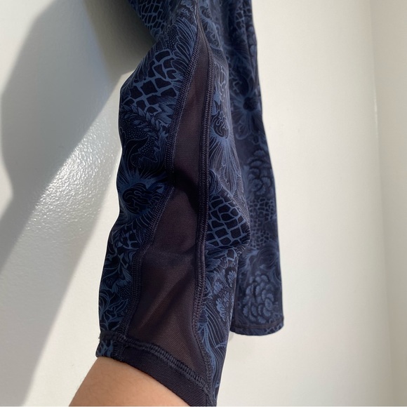 Lululemon Crop Full On Luxtreme Nouveau Mach Blue Black 6 - Picture 9 of 14